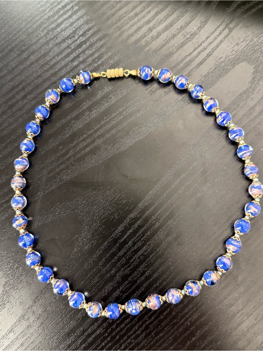 Vintage Venetian Glass Murano Beaded Necklace 17.5”